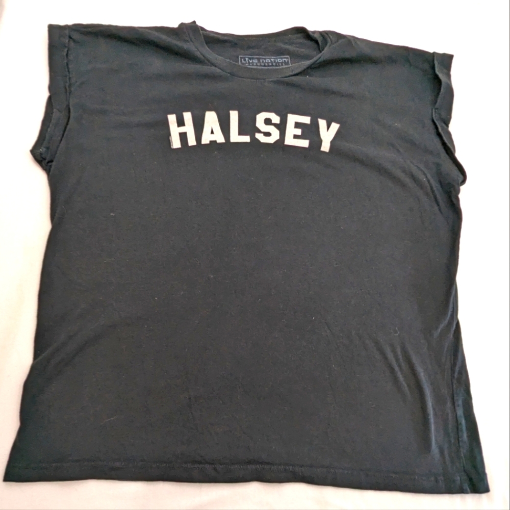 Halsey Live Nation Concert Sleeveless Black Tee Small